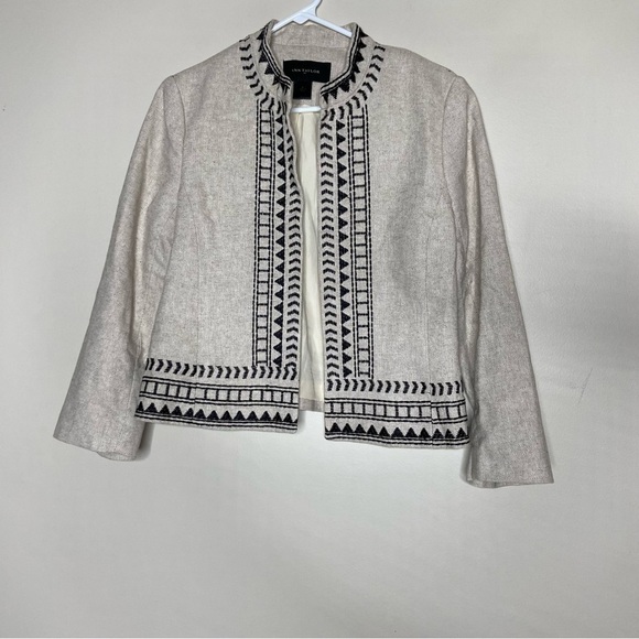 Ann Taylor Open Front Linen Blazer Size 6 - Picture 1 of 5